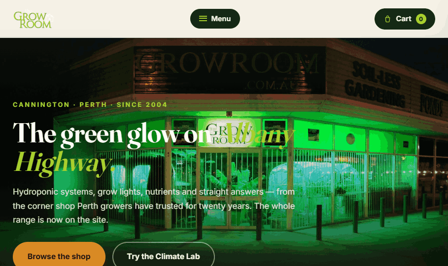 Homepage preview of the Editorial concept