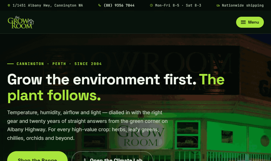 Homepage preview of the Climate-First concept
