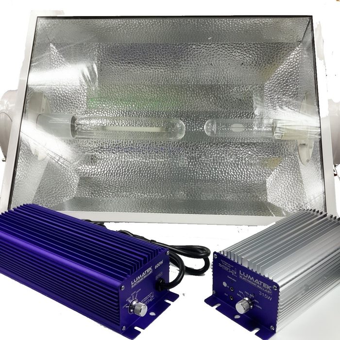 Duo shade with LEC ballast and globe and Lumatek digital Ballast and globe