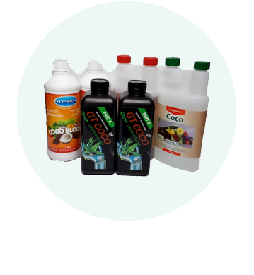 Range of hydroponic nutrient bottles